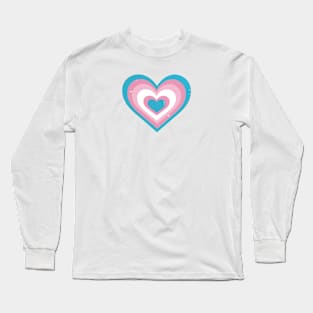 Trans Flag Heart Long Sleeve T-Shirt